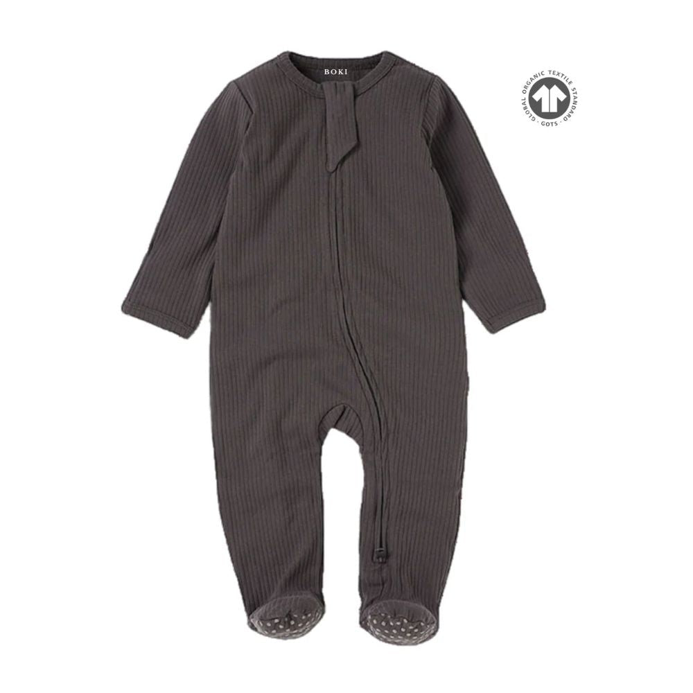 Boki Organic Rib Zipsuit with Footies & Mittens