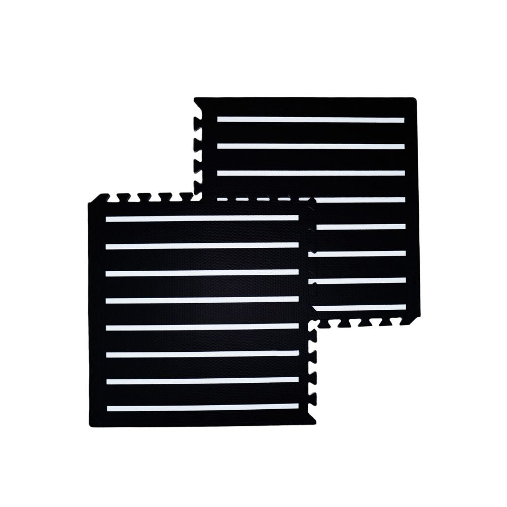 Tayla Jean Black & White Stripe Tile Play Mat