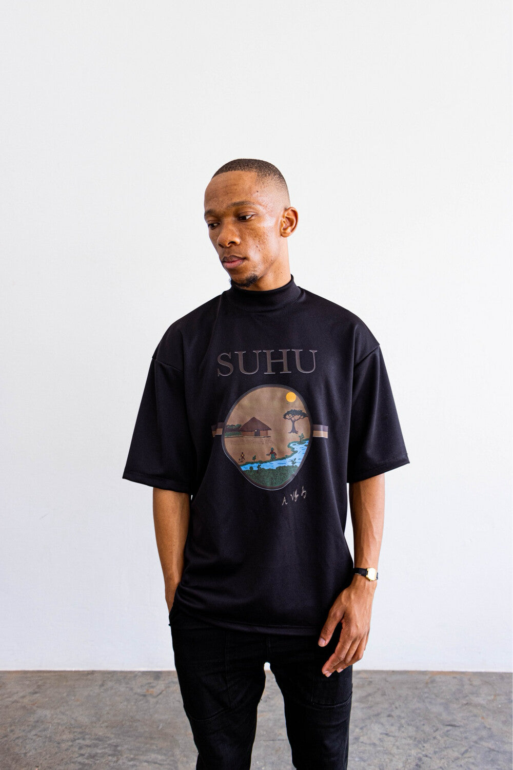 A VILLAGE STORY T-SHIRT BLACK