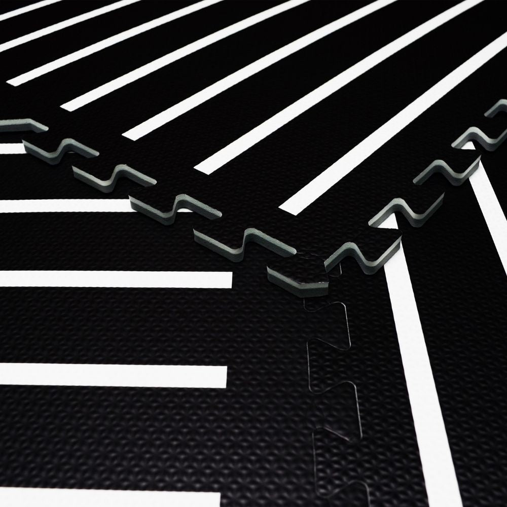 Tayla Jean Black & White Stripe Tile Play Mat