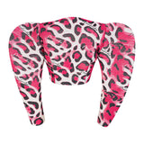 Malondie Pink Safari  Sculpted  Crop Blazer