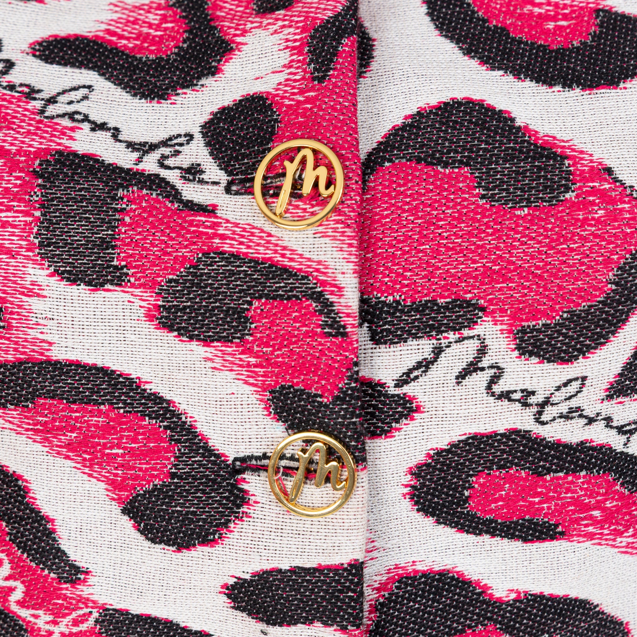 Malondie Pink Safari  Sculpted  Crop Blazer