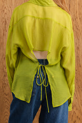 Amina Sheer Tie-Back Shirt