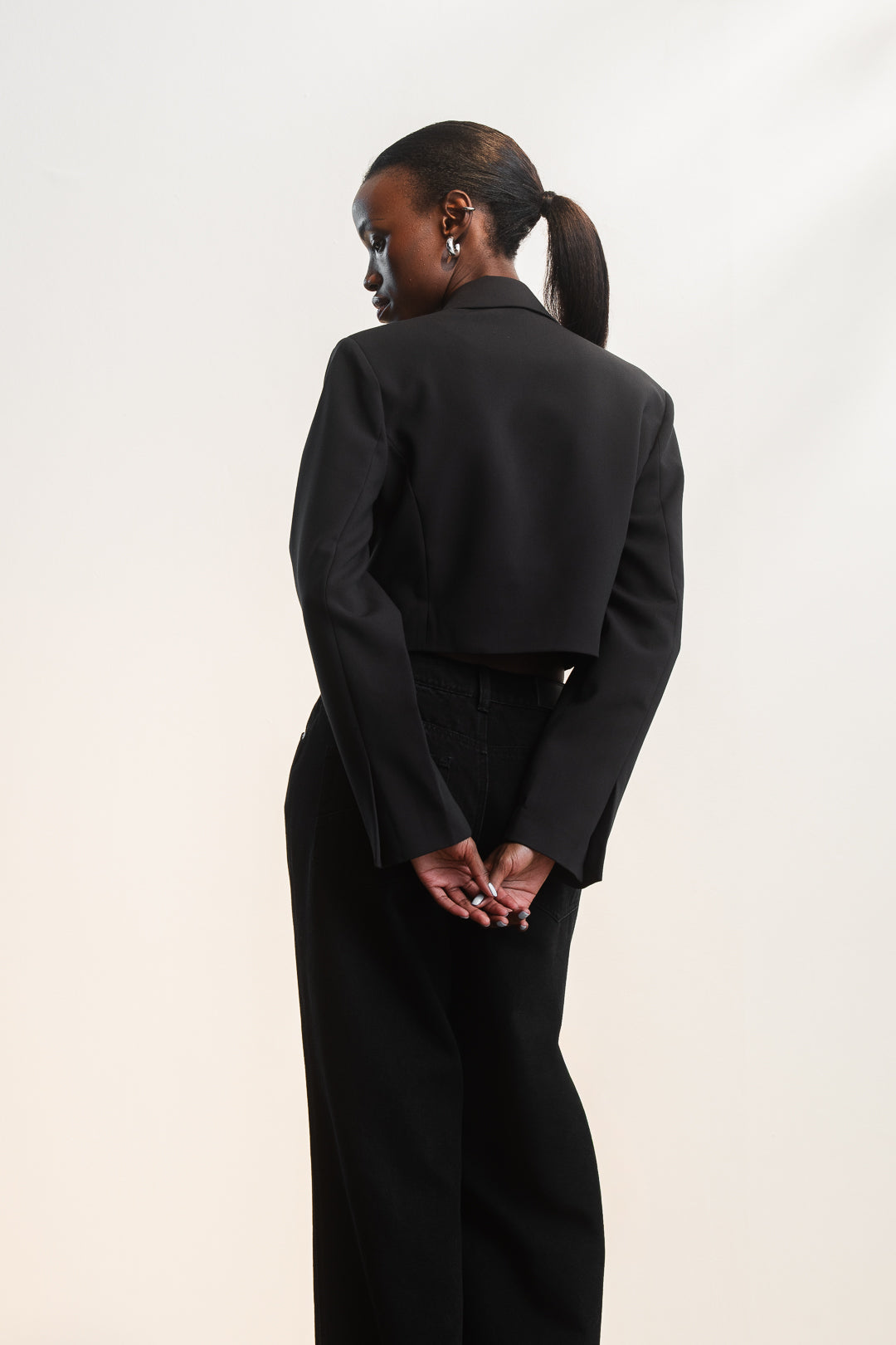 Marcella Cropped Bow Blazer
