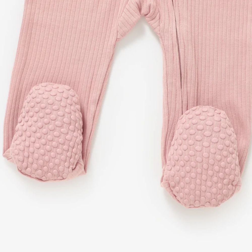 Boki Organic Rib Zipsuit with Footies & Mittens