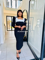 Aliyah Black and Cream Dress