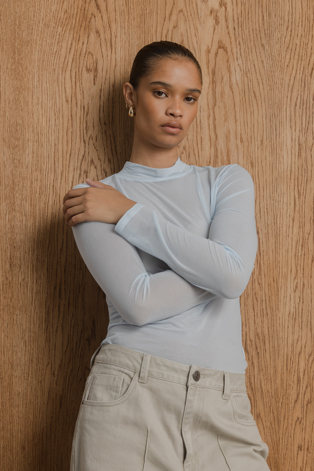 Gabby Mesh Poloneck
