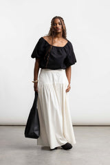 Peyton Puff Sleeve Blouse _ 168854 _ Black Texture