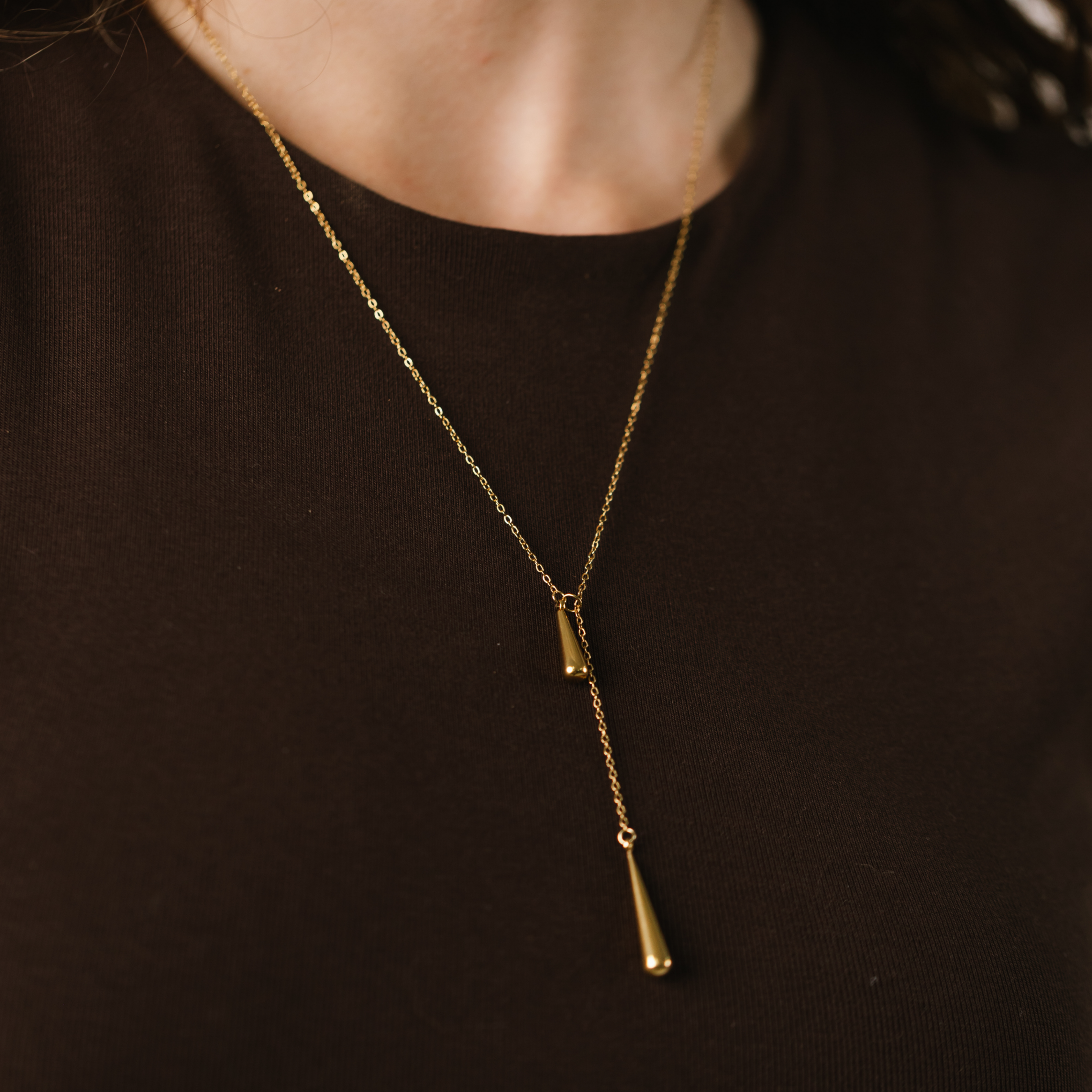 Teardrop Lariat Necklace