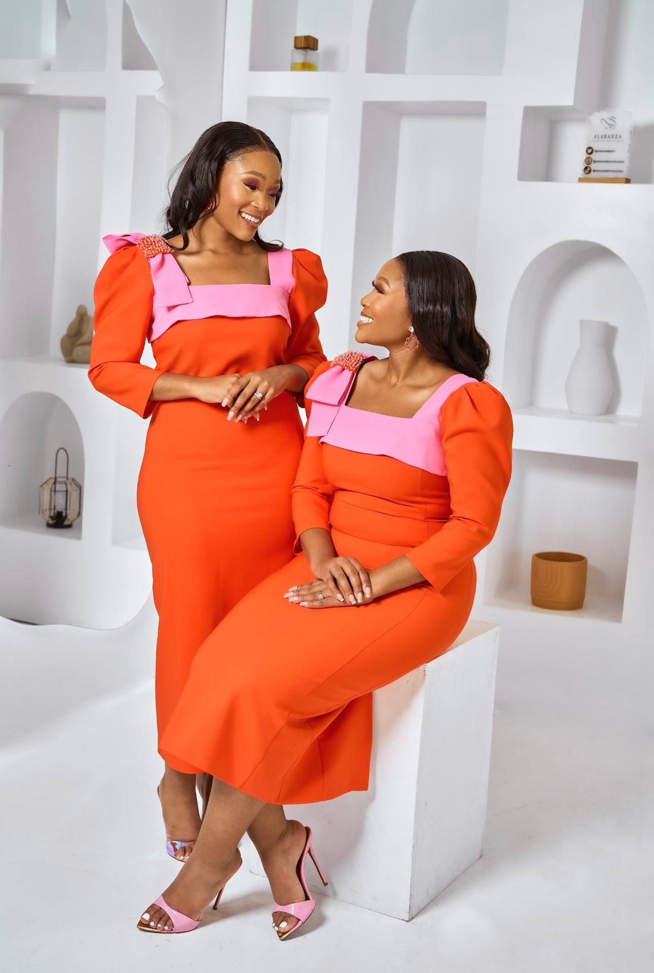 Aliyah Orange and Pink Dress