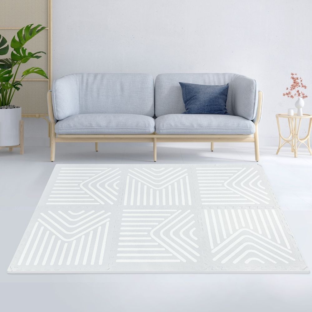 Tayla Jean Light Grey Geometry Tile Play Mat