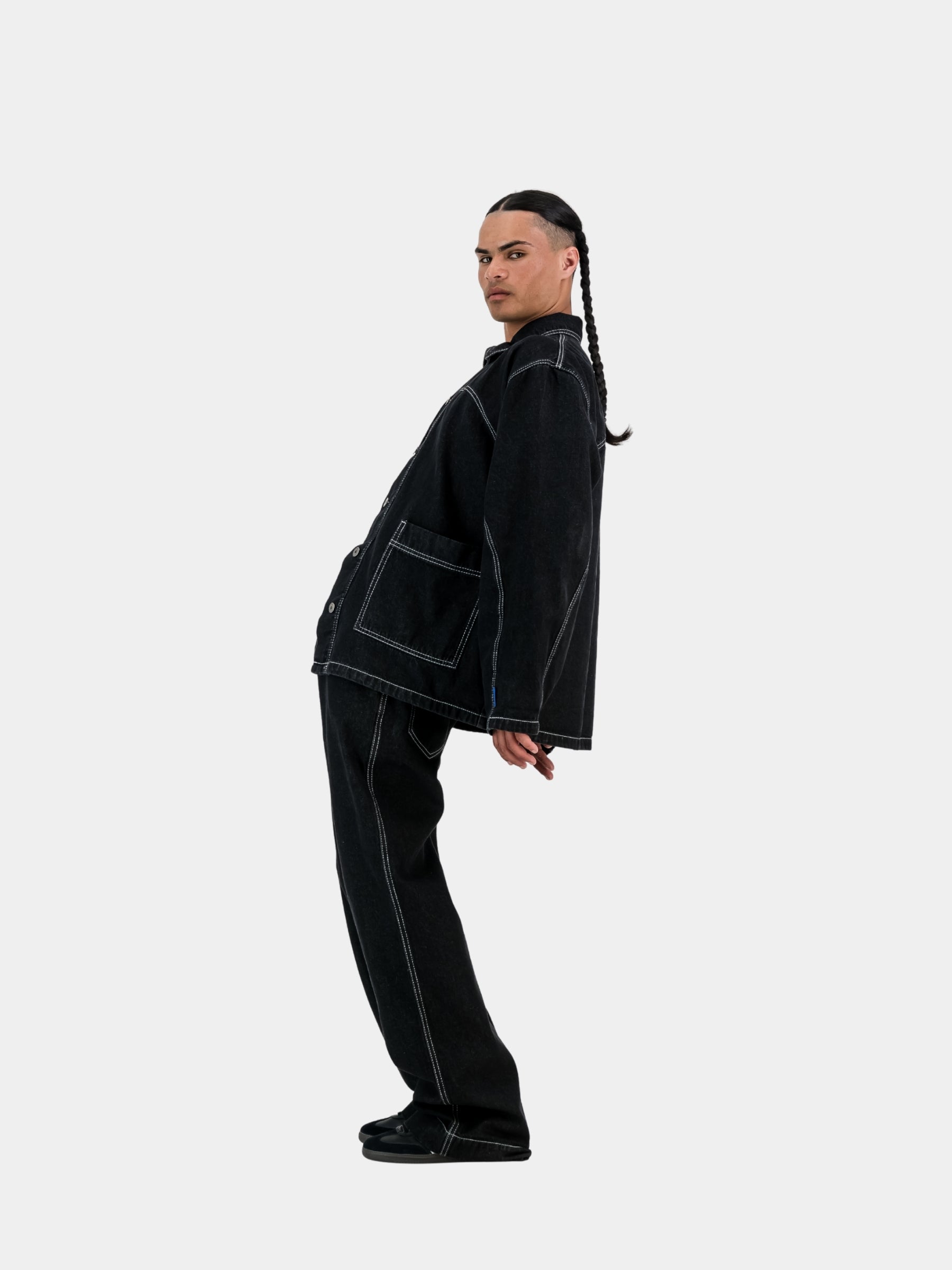 Engineered Denim Jacket (extra length) - Black