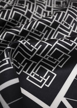 Banele Mono Satin Scarf _ 161936 _ Black Texture
