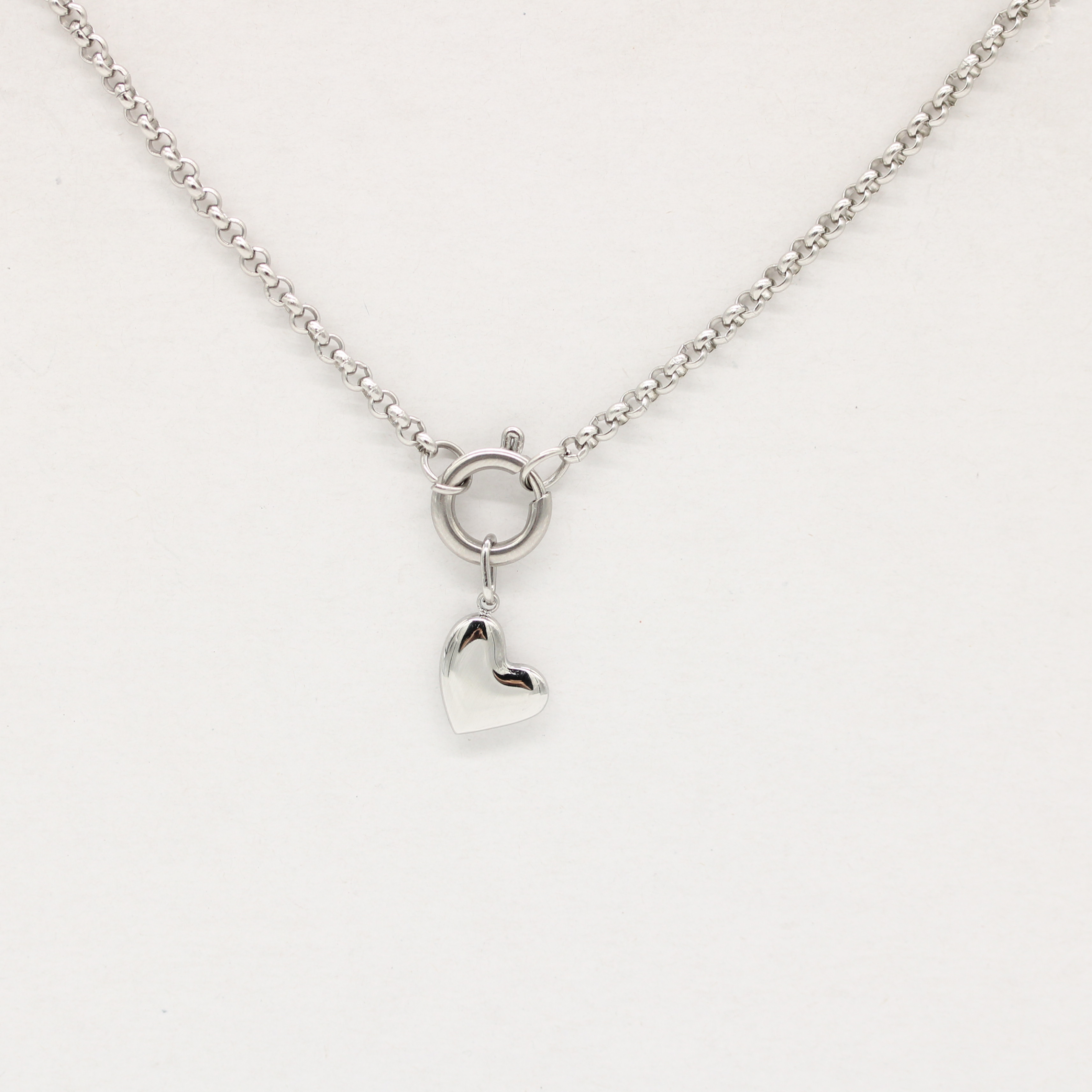Big Heart Dangly Charm Silver