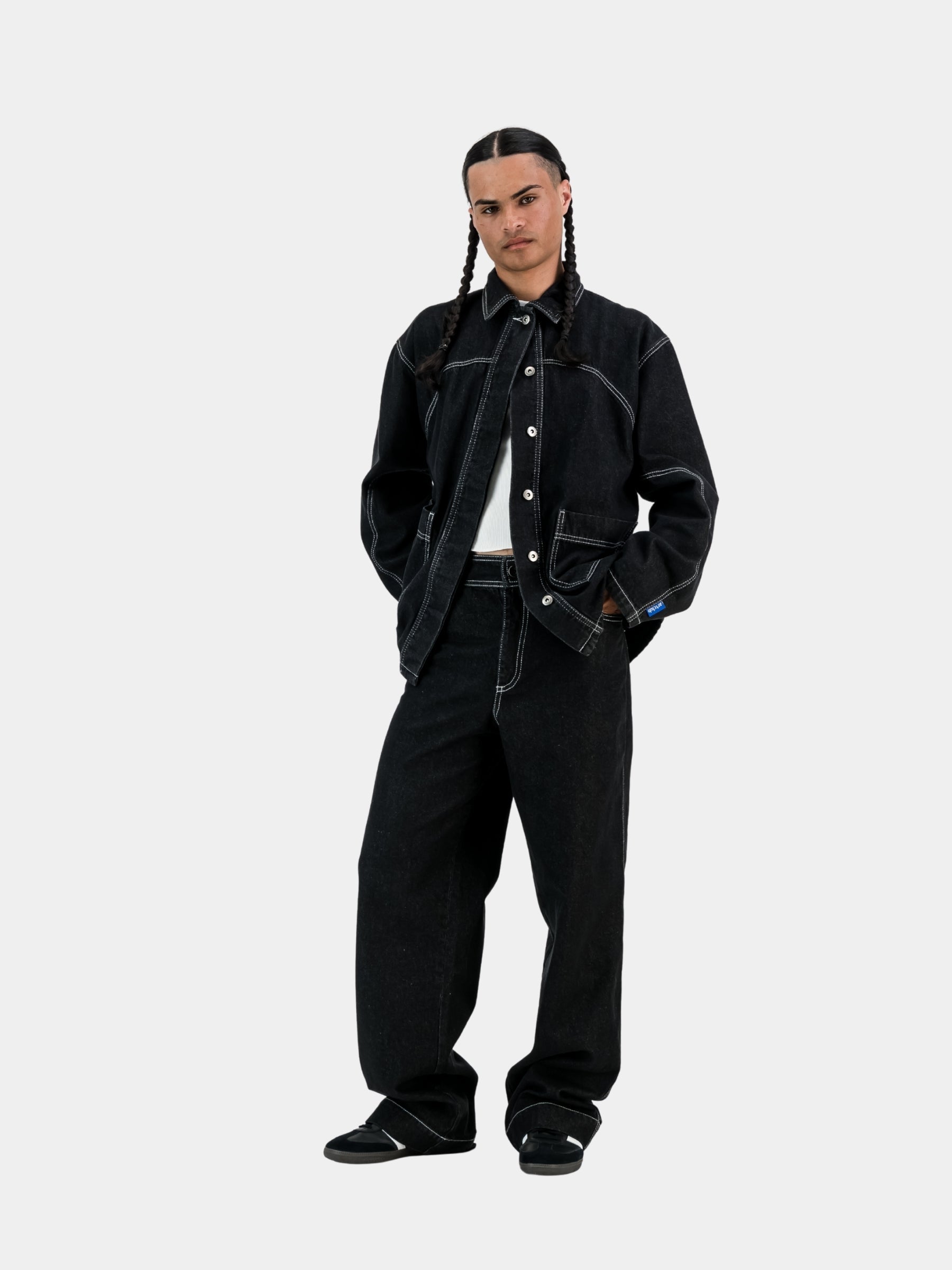 Engineered Denim Jacket (extra length) - Black