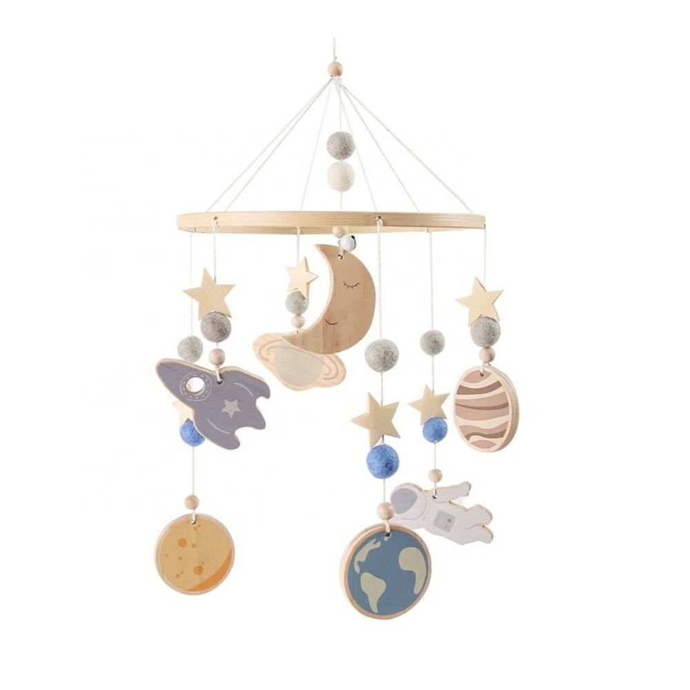 Wooden Space Cot Mobile