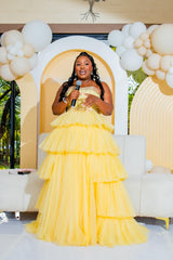 Aurora in Gold (Pre loved- Worn once for an event. Carefully maintained and in excellent condition, offering the same elegance at a special price. T&C's Apply: no return, refund, or exchange