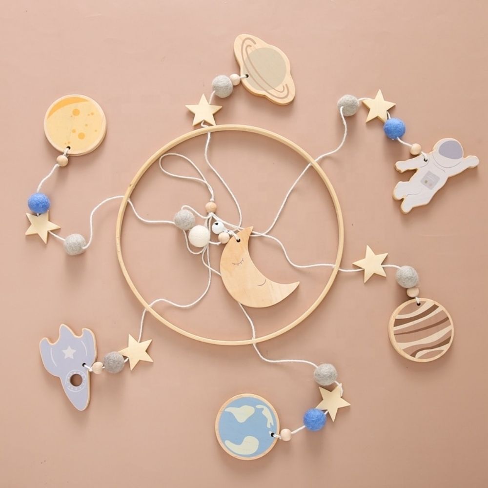 Wooden Space Cot Mobile