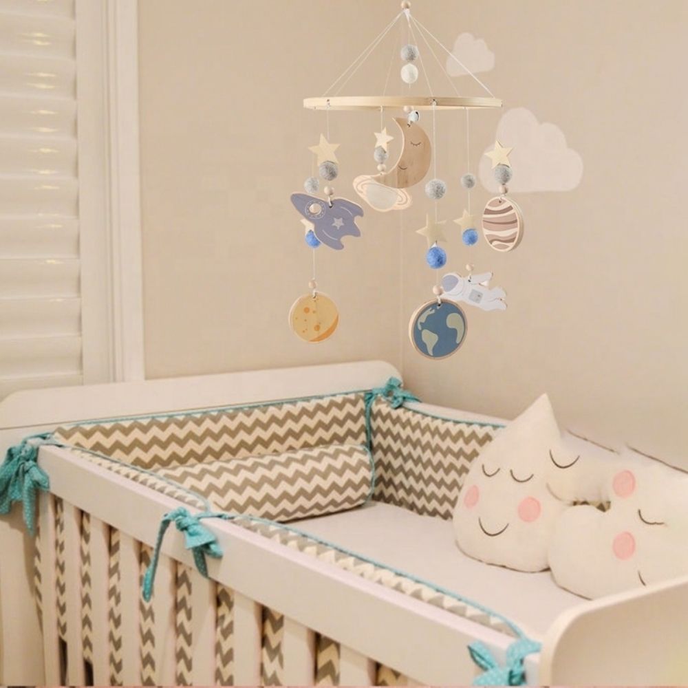 Wooden Space Cot Mobile