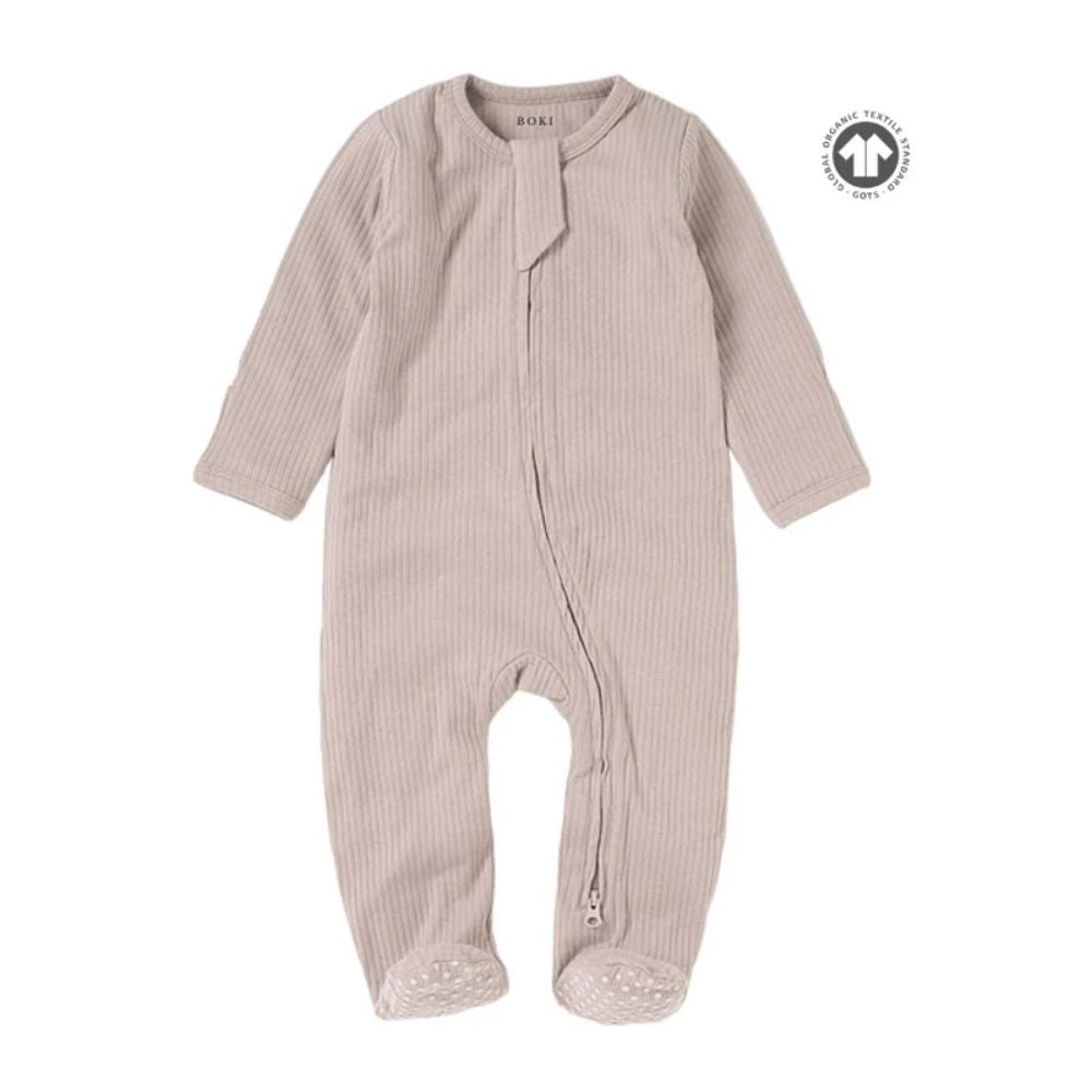 Boki Organic Rib Zipsuit with Footies & Mittens