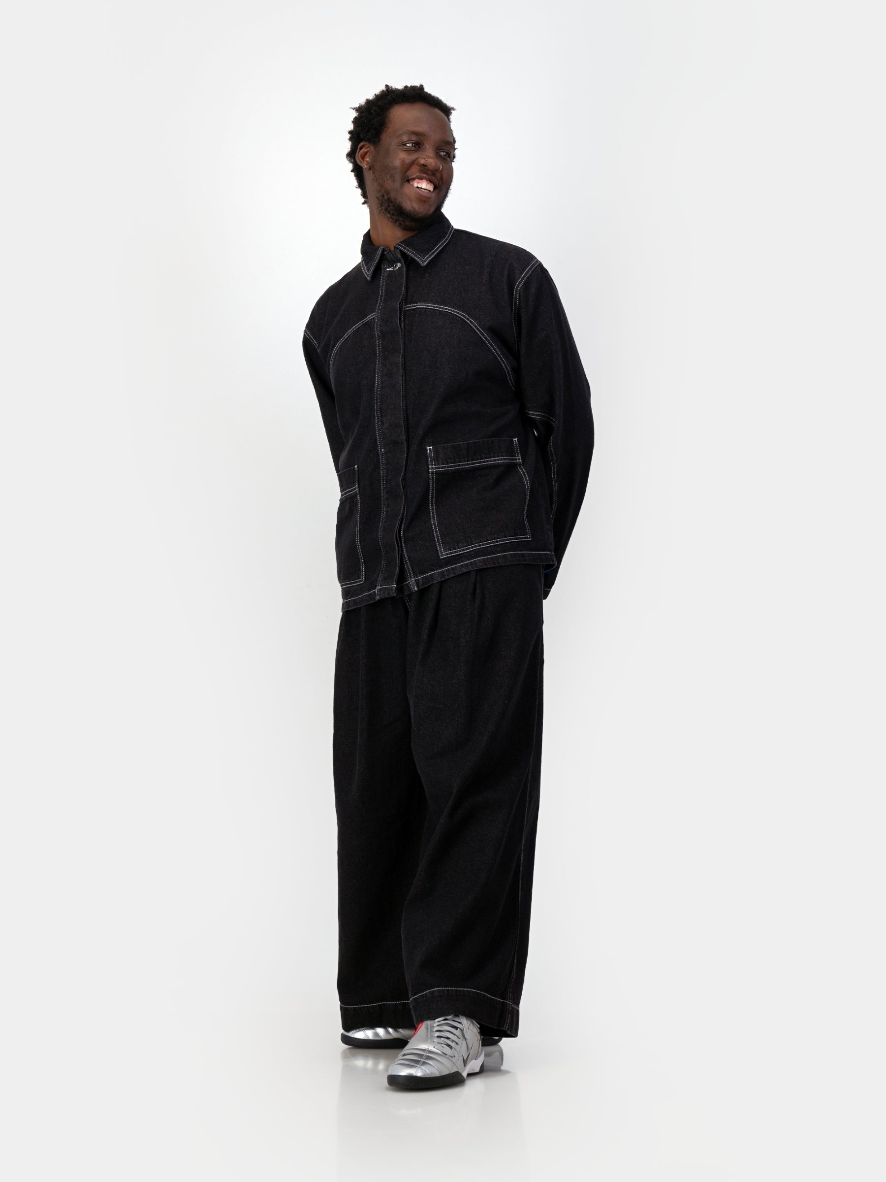 Engineered Denim Jacket - Black