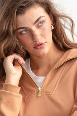 Catherine 1/4 Zip Sweatshirt _ 160258 _ Tan