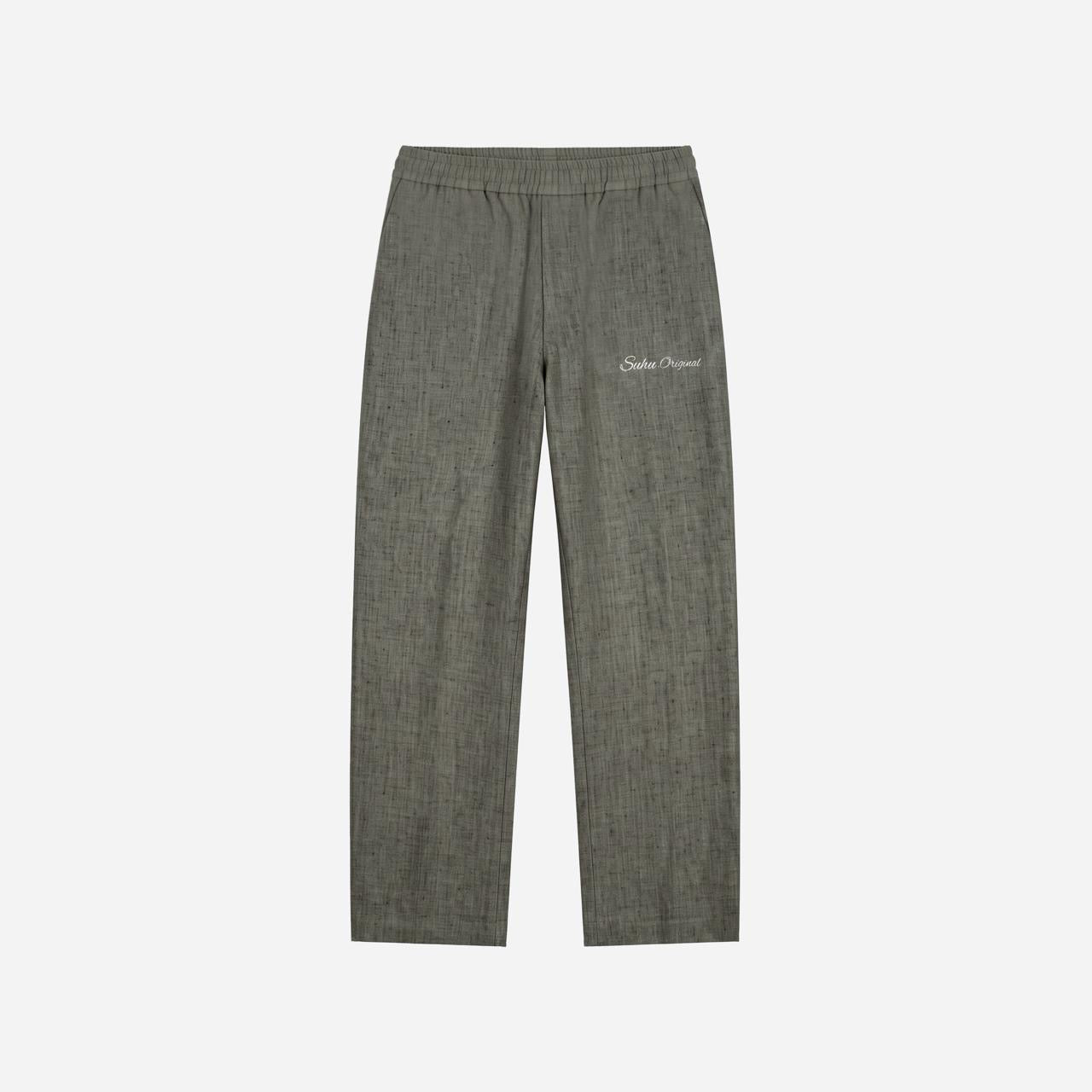 SUHU Aged Green Linen Pants
