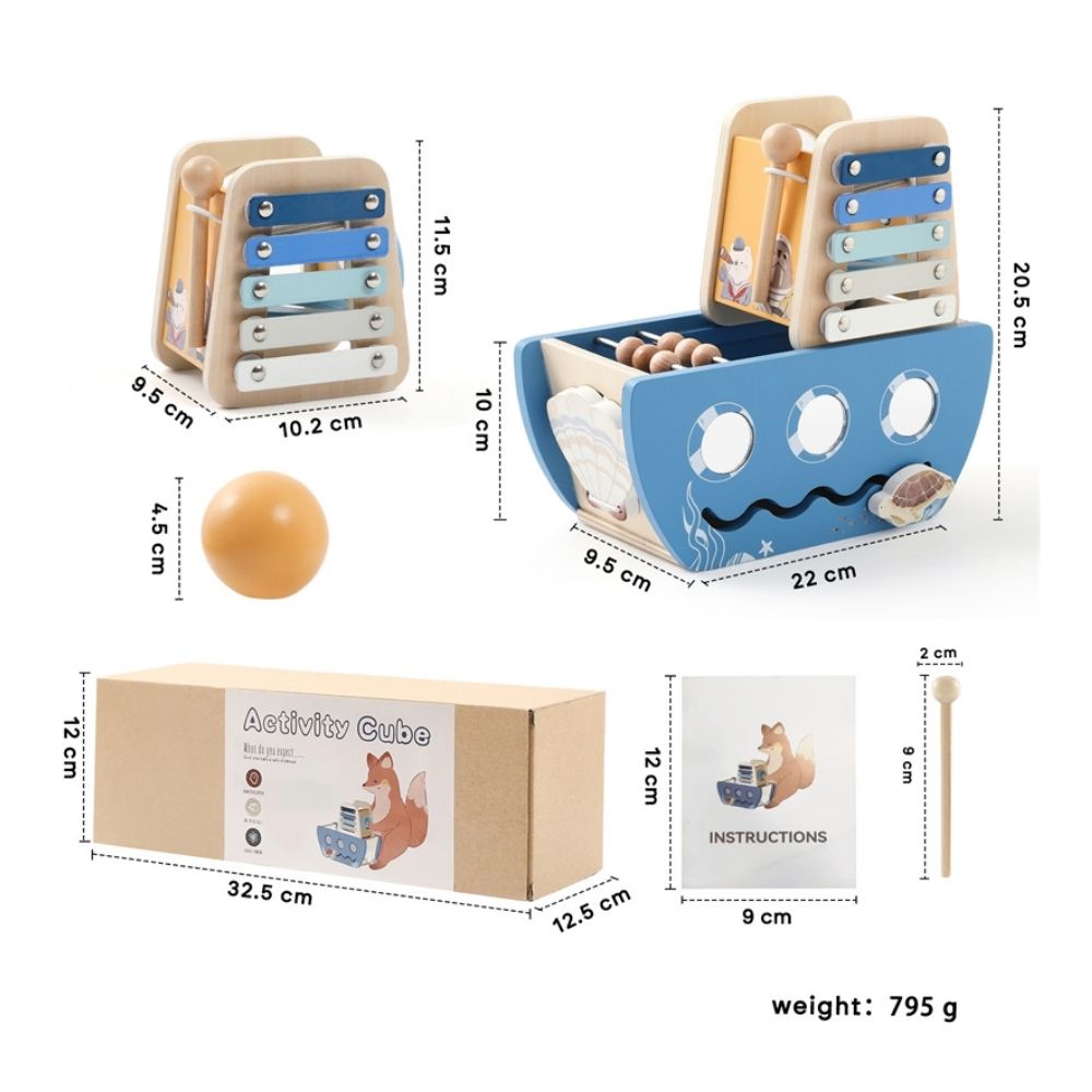 5-in-1 Wooden Activity Boat
