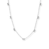 Bow Charm Necklace Silver