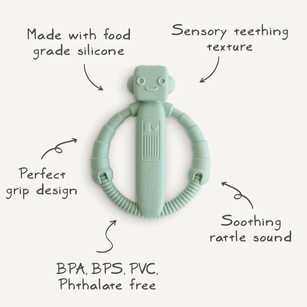 Mushie Robot Rattle Teether