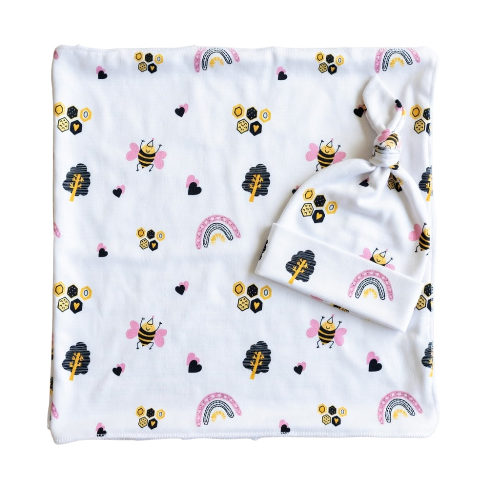 Aai Aai Baby Swaddle and Beanie Set