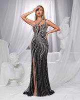 Crystal Cascade Black Dress - Buy