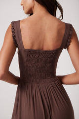 Avery Dress in Chocolate Brown