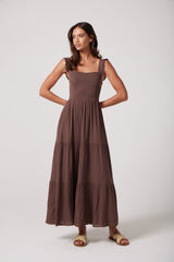 Avery Dress in Chocolate Brown
