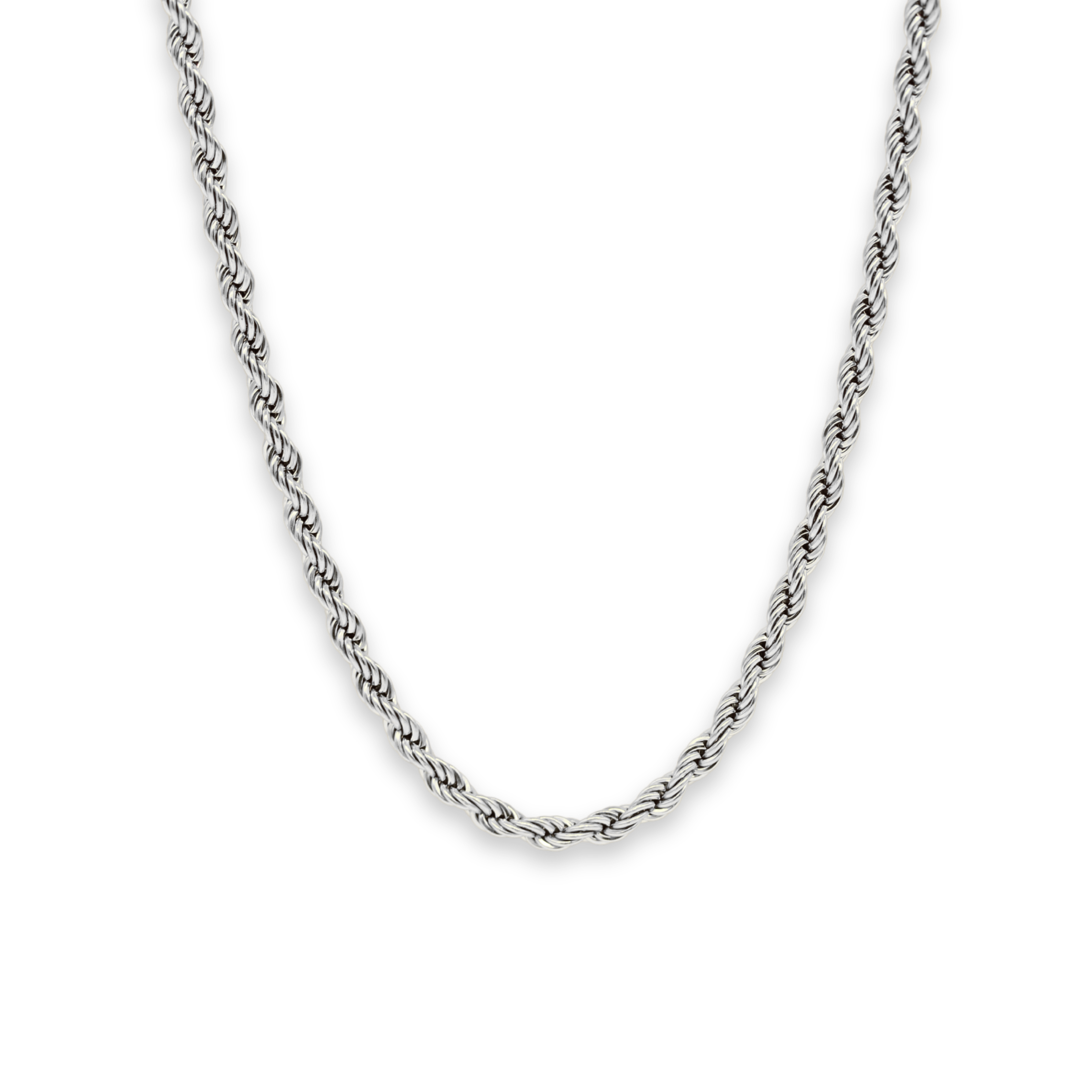 Twist Rope Necklace Silver