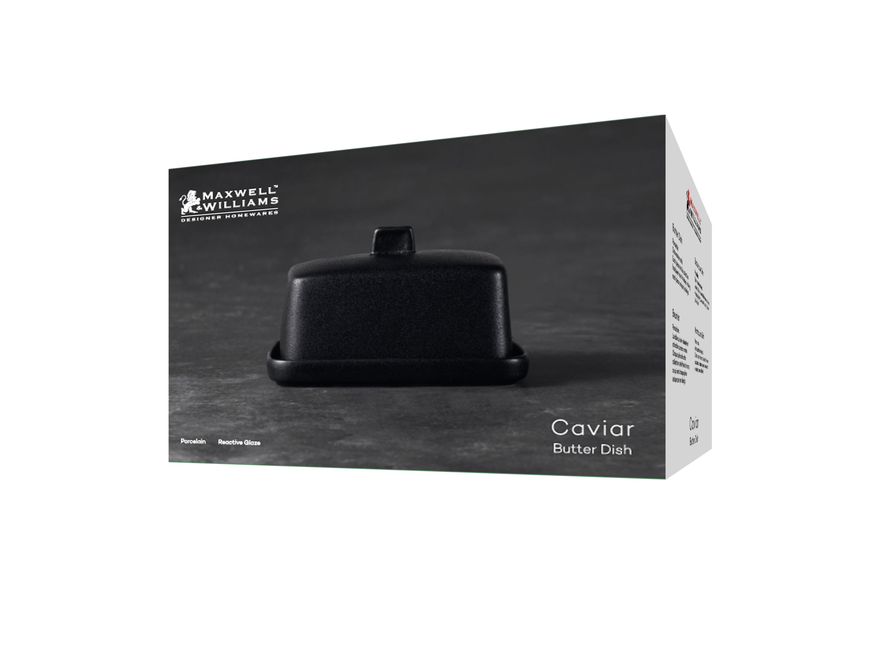 MW Caviar Butter Dish Black Gift Boxed