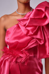 Paris Pink Satin Mini Dress