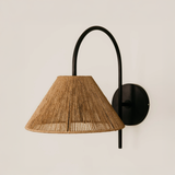 Archer Wall Light with Tapered Jute Shade – Black