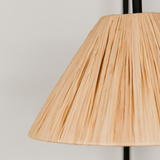 Acher Wall Light with Tapered Raffia Shade – Black