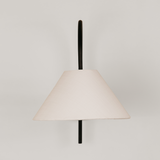 Archer Wall Light with Tapered Linen Shade – Black