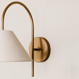 Archer Wall Light with Tapered Linen Shade – Gold
