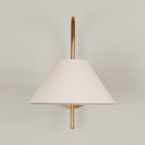 Archer Wall Light with Tapered Linen Shade – Gold