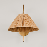 Archer Wall Light with Tapered Raffia Shade – Gold