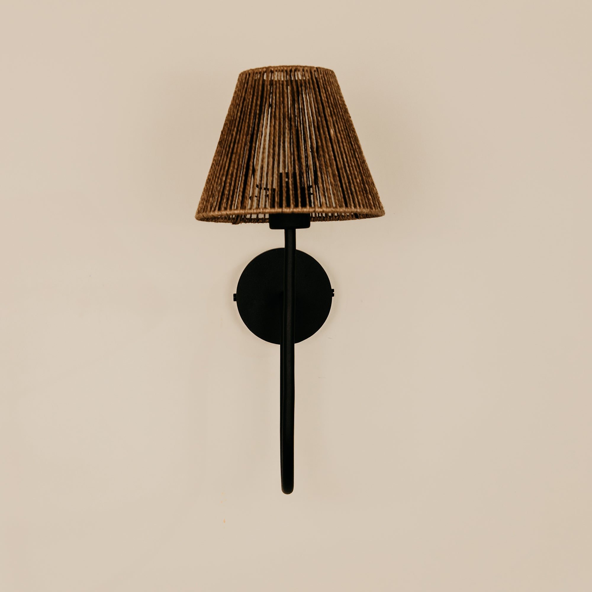 Aria Arc Wall Light with Jute Shade