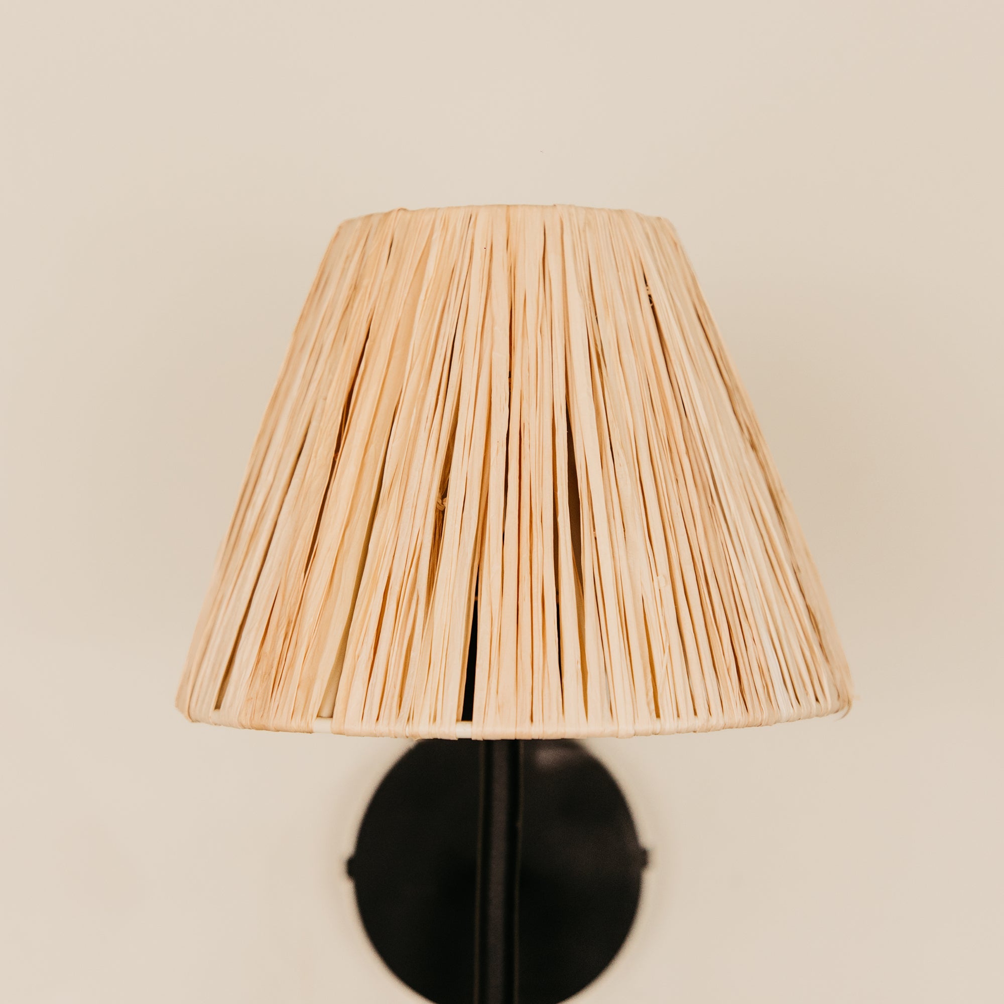 Aria Arc Wall Light with Raffia Shade