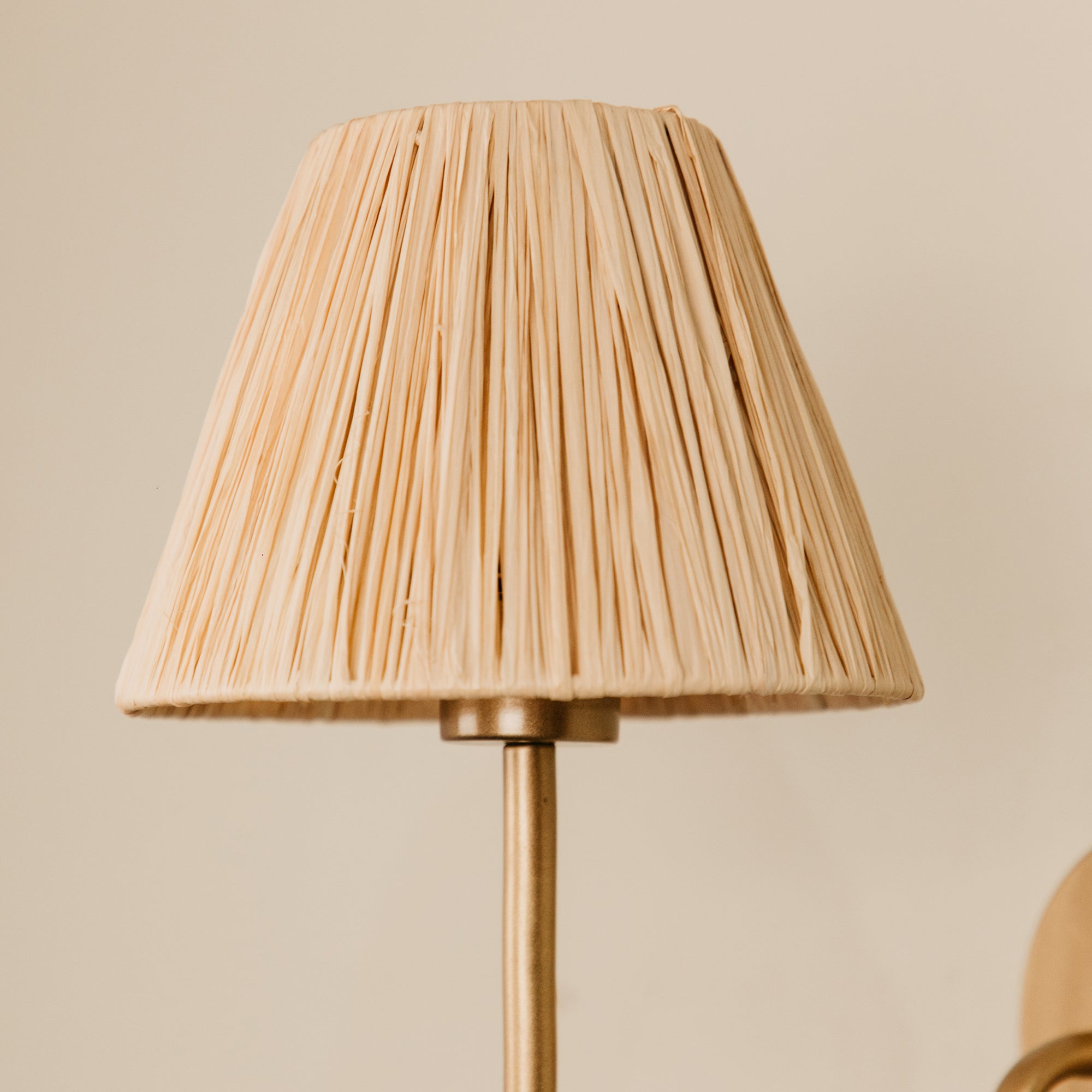 Aria Arc Wall Light with Raffia Shade