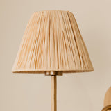 Aria Arc Wall Light with Raffia Shade