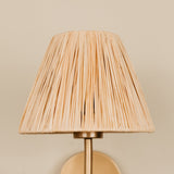 Aria Arc Wall Light with Raffia Shade