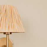 Aria Arc Wall Light with Raffia Shade