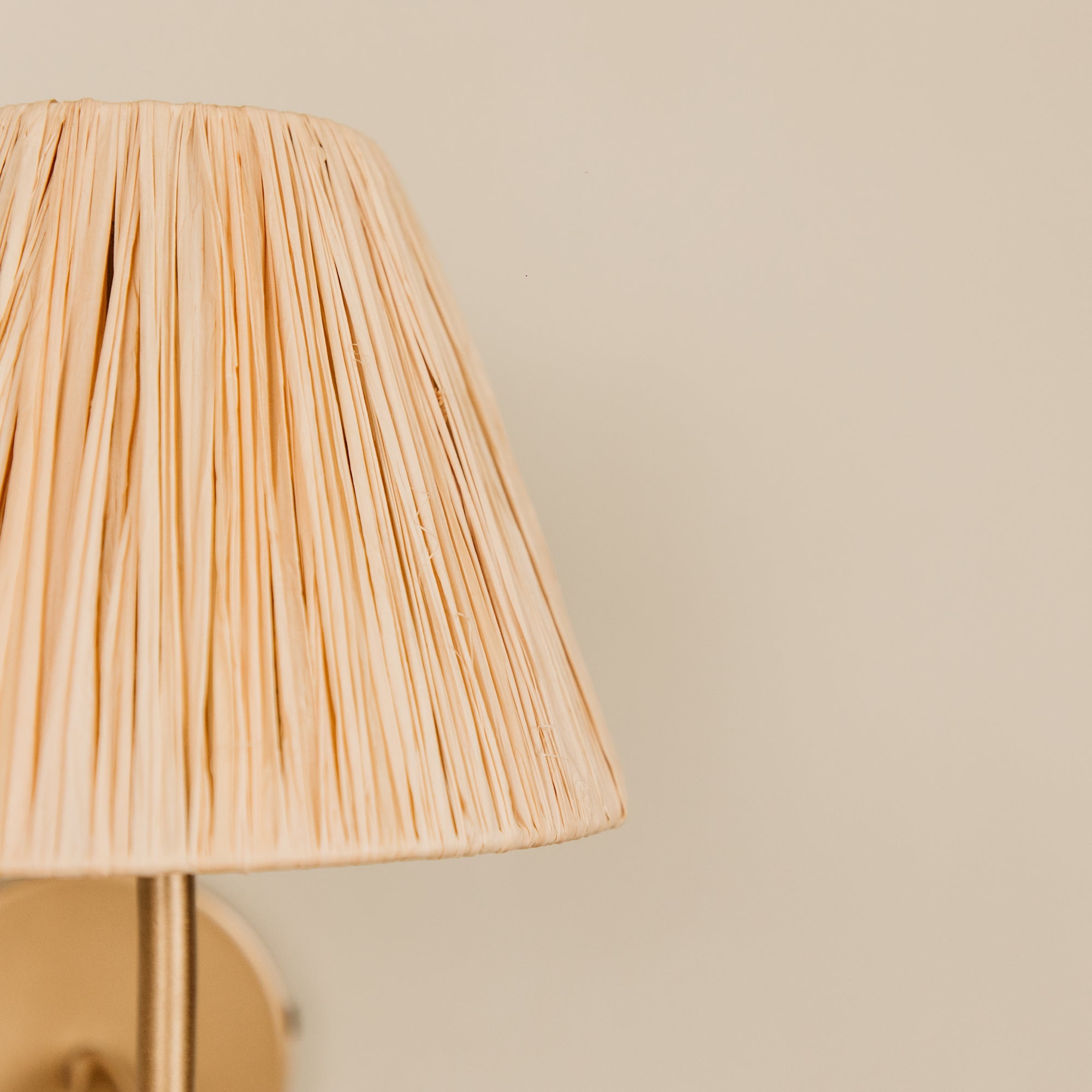 Aria Arc Wall Light with Raffia Shade